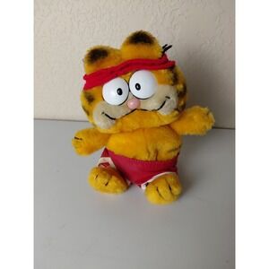 Vintage 1981 Dakin Fun Farm GARFIELD 8" Plush Work Out Athletic Bean Bag